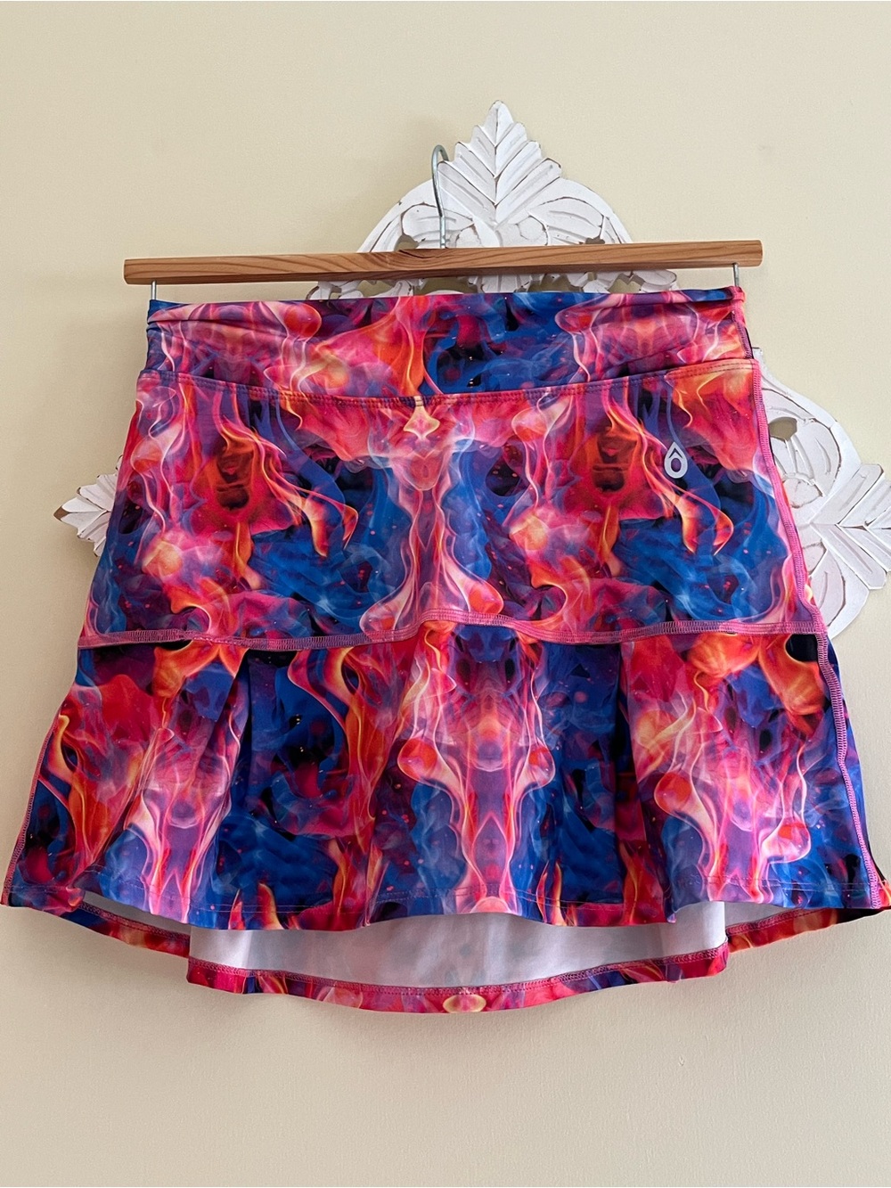 Dona Jo Pink & Blue Flame Print JoJo Skort